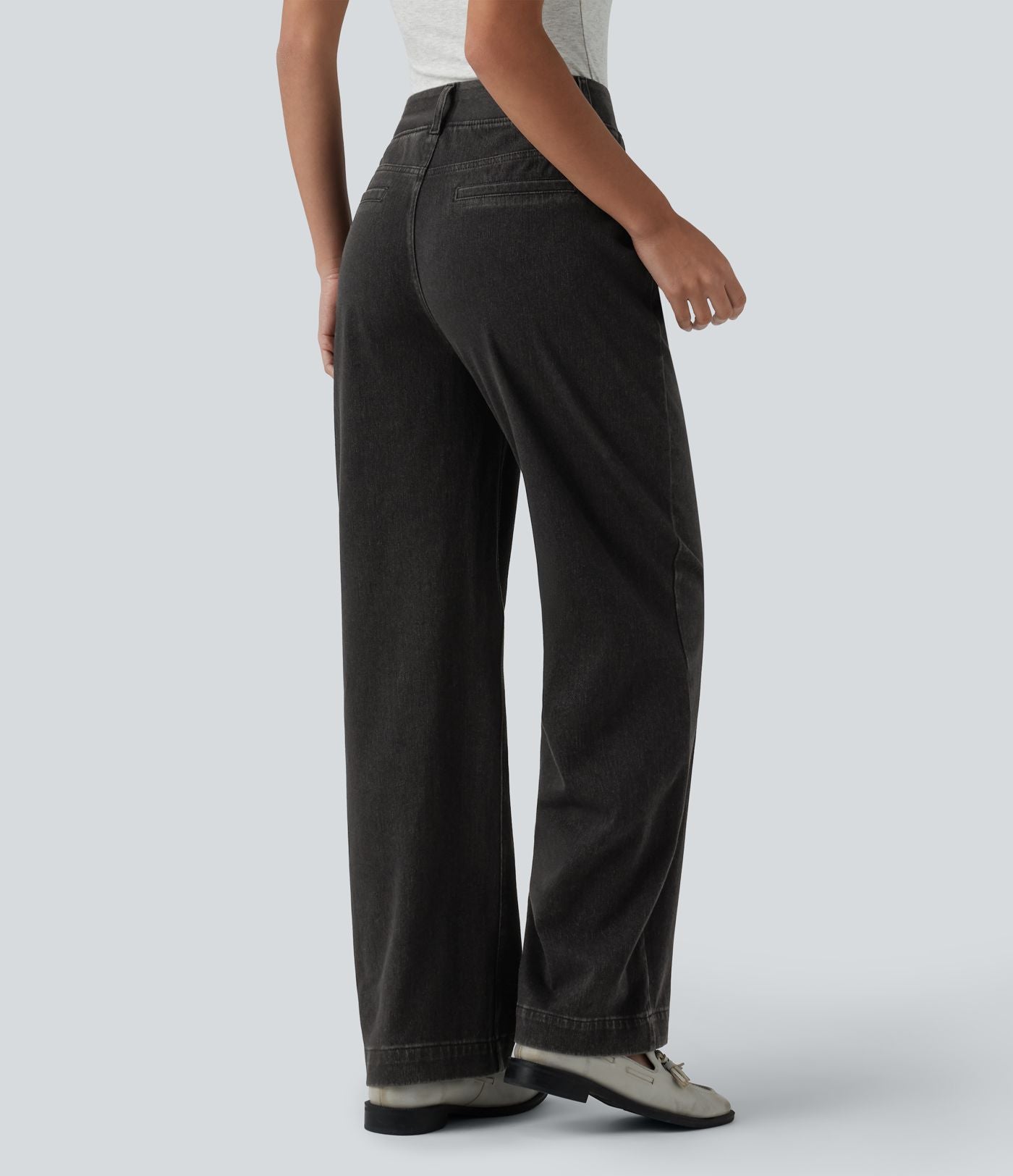 Jean Halara Flex™ taille haute coupe droite décontracté avec poches