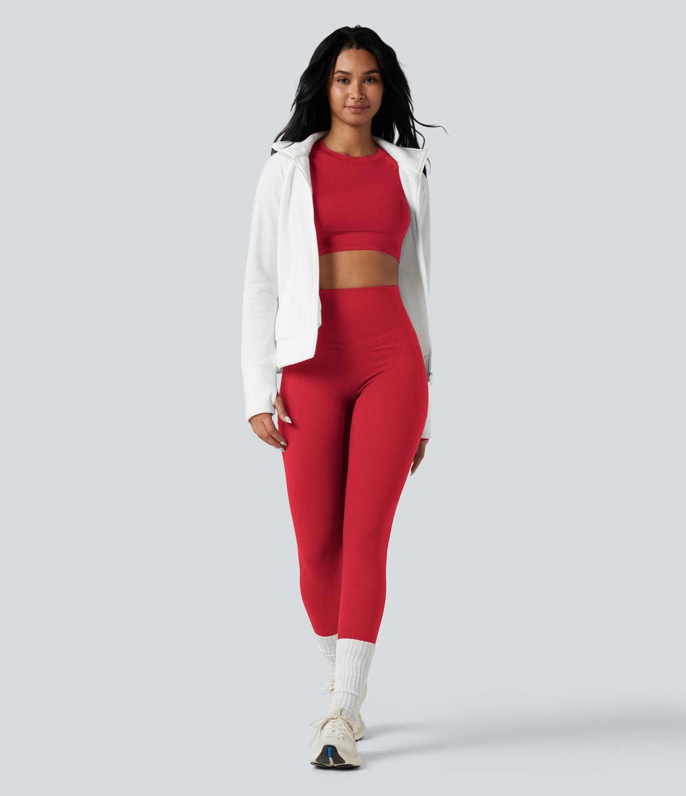 Legging running polaire thermique gainant croisé dos taille haute Halara UltraSculpt™ Heat avec poches