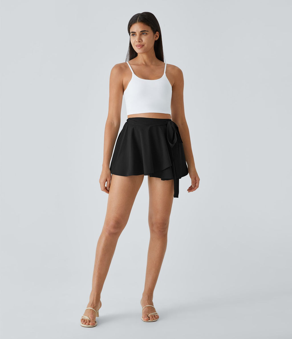 Breezeful™ Jupe Évasée Casual Taille Haute 2 en 1 Poche Latérale Séchage Rapide
