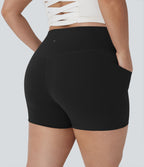 Short cycliste 7,5 cm d'entraînement gainant taille haute grande taille avec poches Halara UltraSculpt™