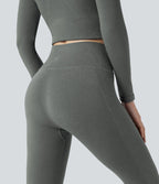 Legging 7/8 thermique gainant taille haute sans couture HeatCore OneForm Seamless Flow