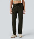 Pantalon d'entraînement taille mi-haute jambe droite avec cordon de serrage et poches