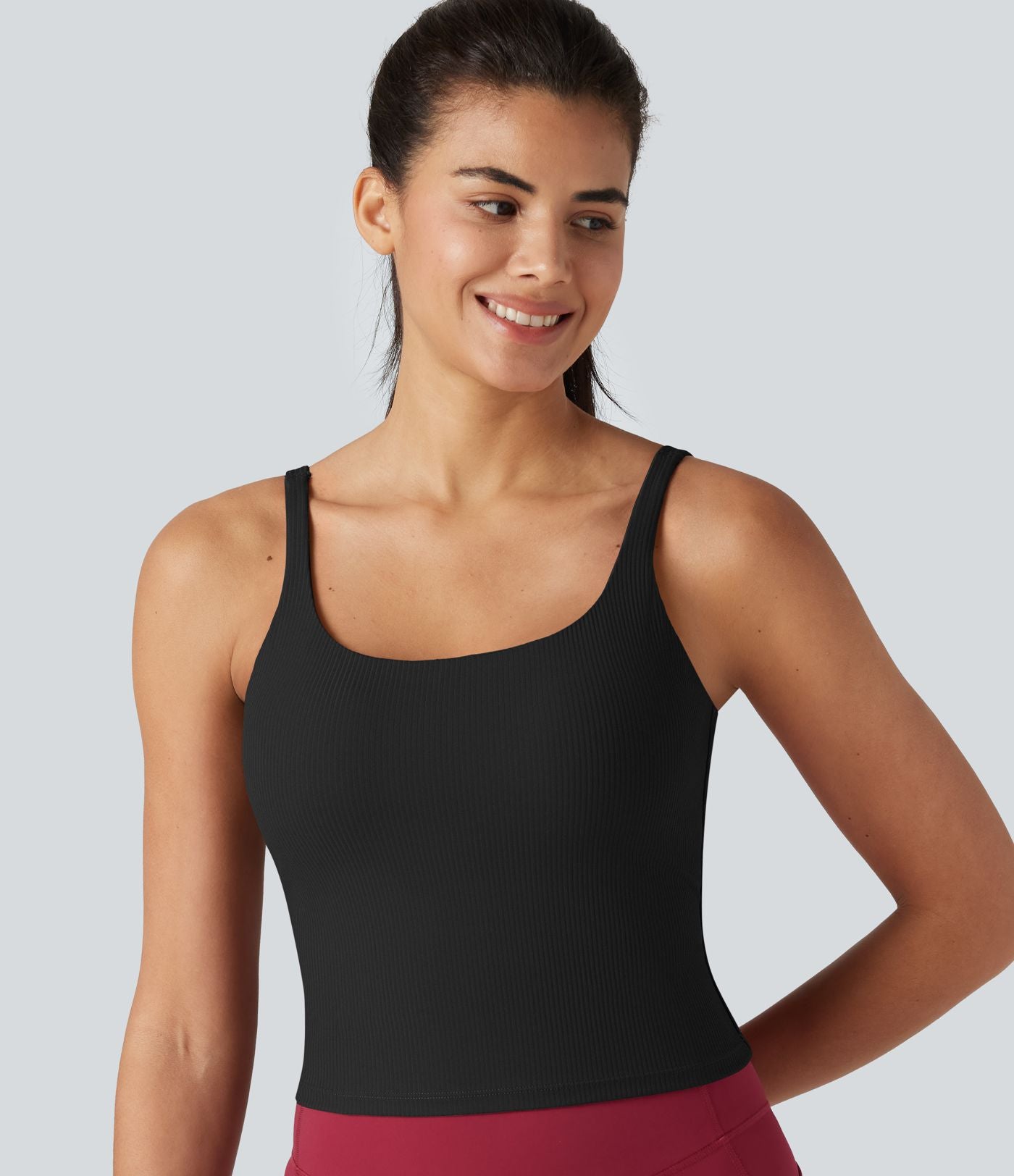Débardeur de danse dos nu col U avec soutien-gorge intégré