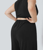 Combinaison grande taille col V sans manches avec poches - Édition Easy Peasy