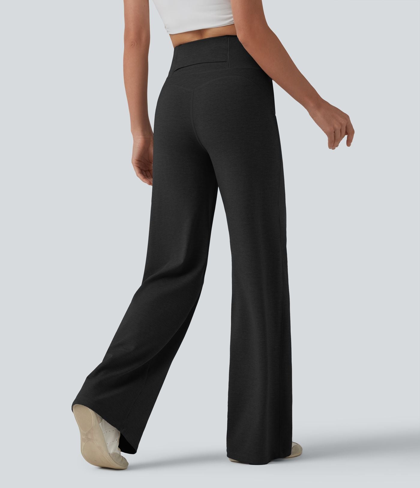 Pantalon droit taille haute ventre plat avec poche