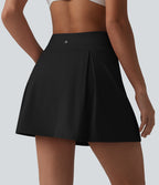 Jupe de sport 2-en-1 SoftlyZero™ Airy, taille mi-haute, effet ventre plat, froncée, avec poches - Protection solaire UPF50+
