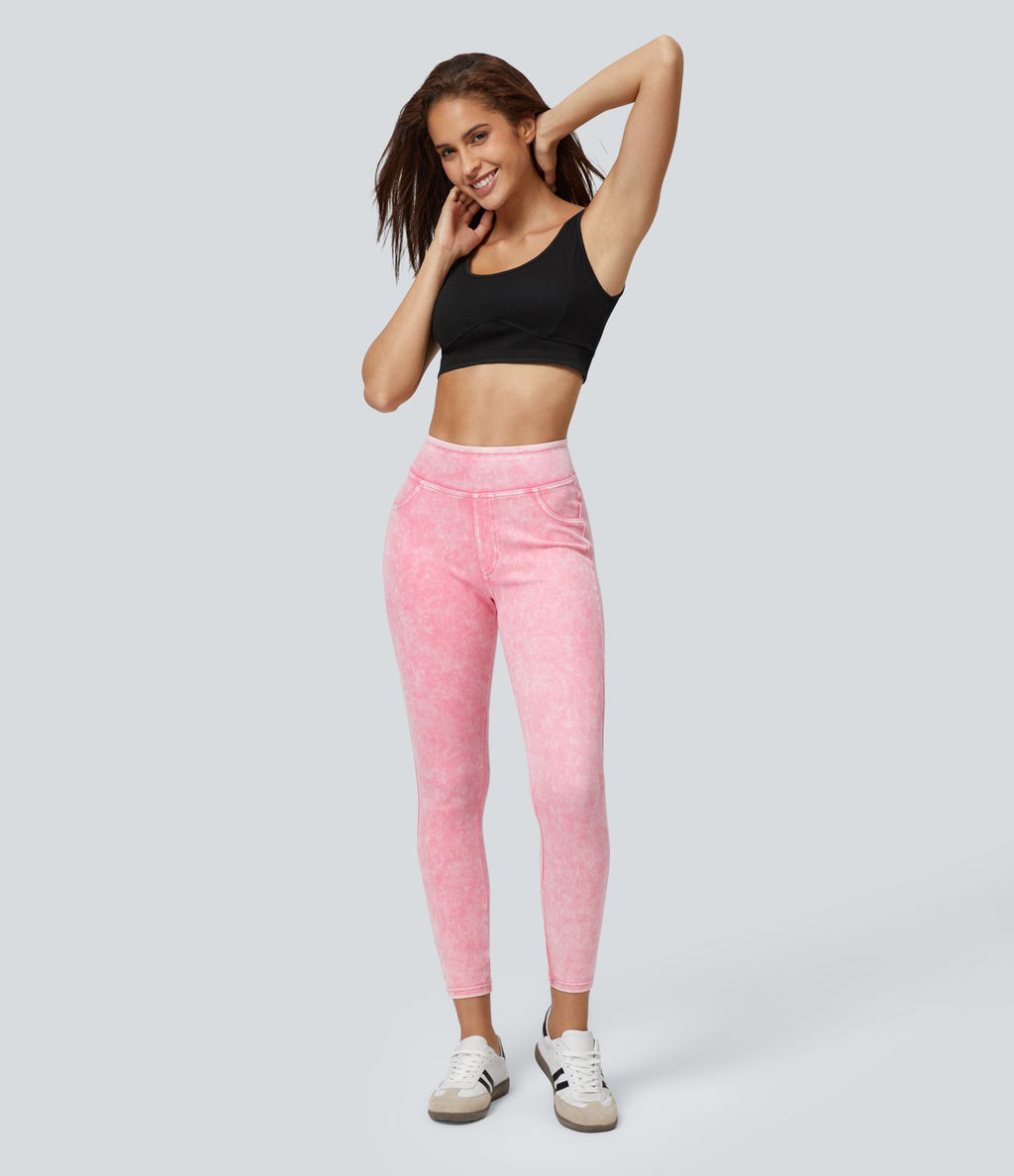 Halara Flex™ Jegging Casual Tricot Extensible Coloré Taille Haute Poches Arrière Latérales