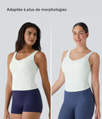 Softlyzero™ Plush Top Débardeur Uni Col en V Soutien-Gorge Intégré