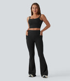 Halara UltraSculpt™ Legging yoga évasé gainant push-up taille haute à fronces avec poches