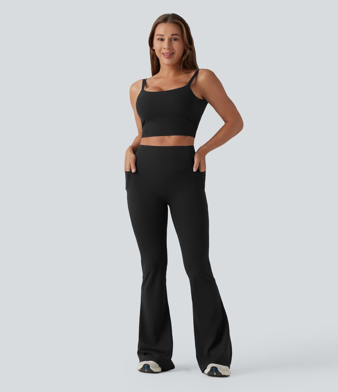 Halara UltraSculpt™ Legging yoga évasé gainant push-up taille haute à fronces avec poches