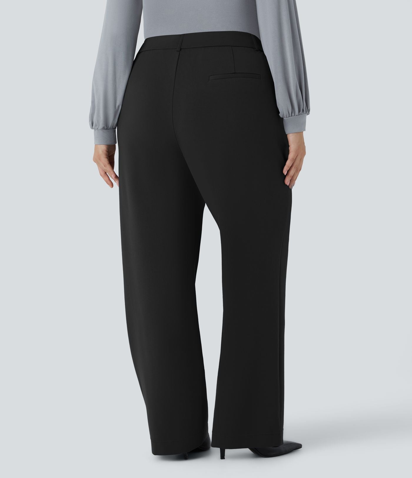 Pantalon de travail grande taille coupe droite zippé taille haute Halara Flex™ avec poches