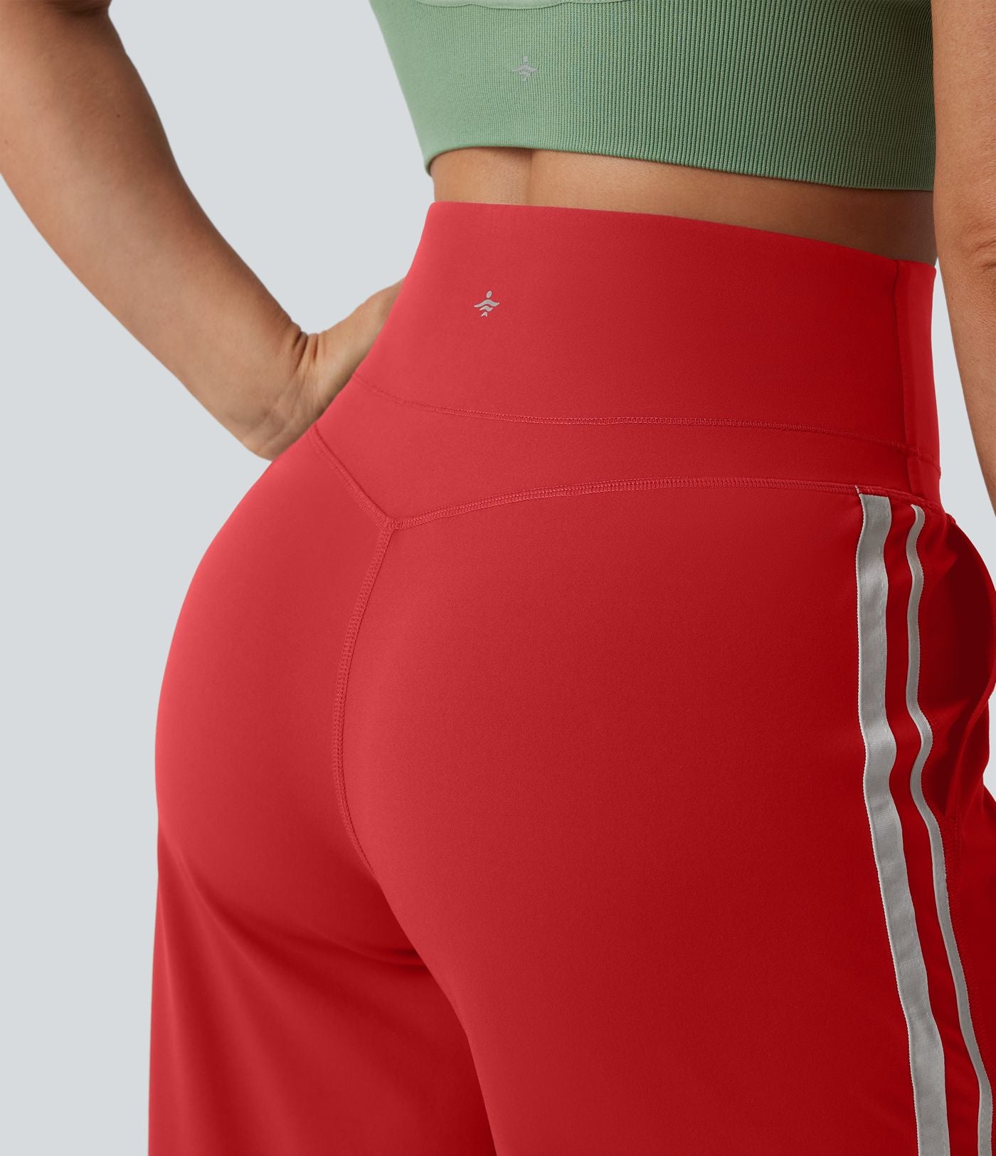 Pantalon ample yoga Halara UltraSculpt™ taille haute gainant à rayures color block avec poches