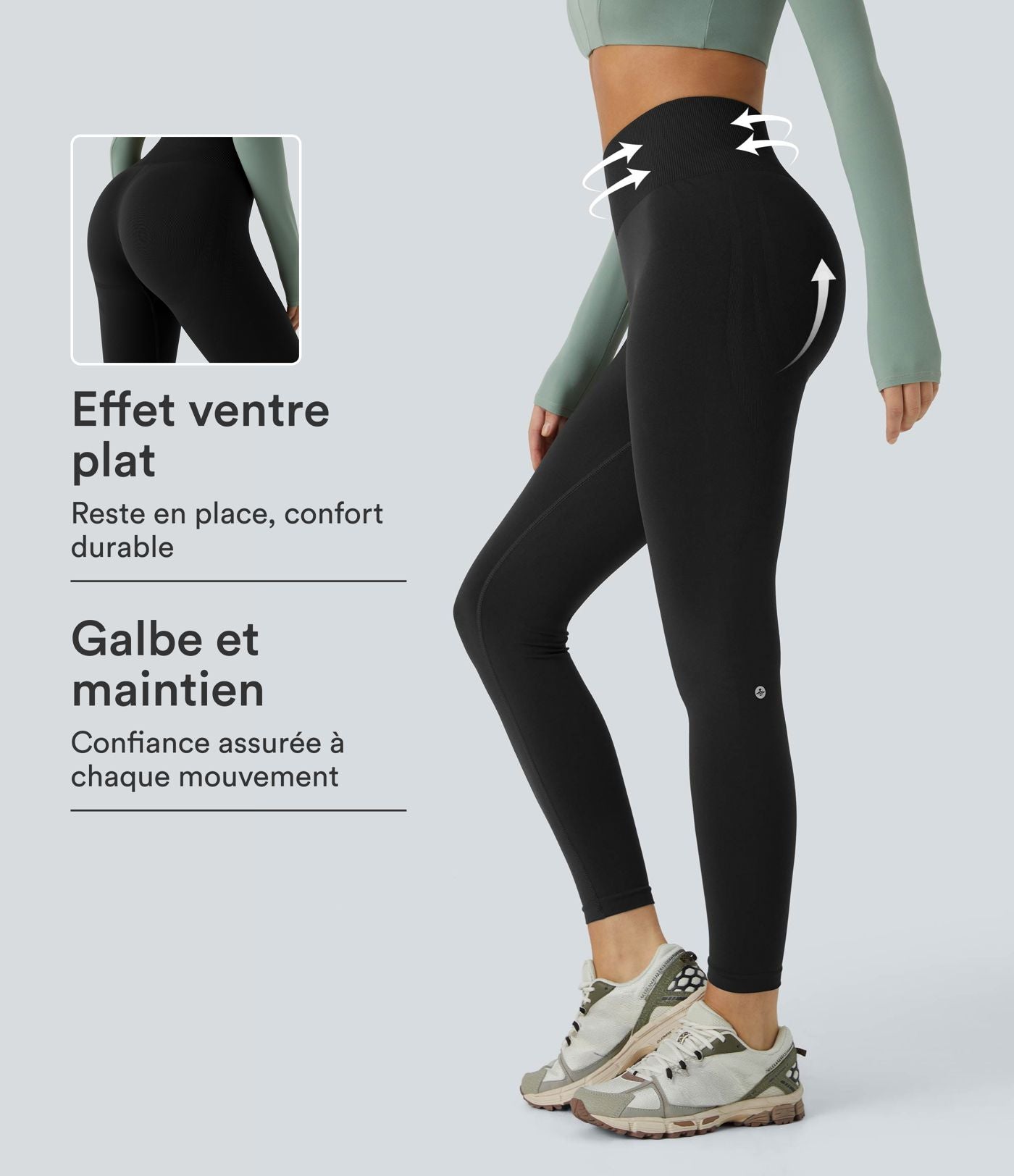 Legging yoga gainant effet push-up taille moyenne sans couture OneForm Seamless Flow