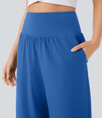 Pantalon fluide resort Breezeful™ à séchage rapide, coupe fendue et effet ventre plat