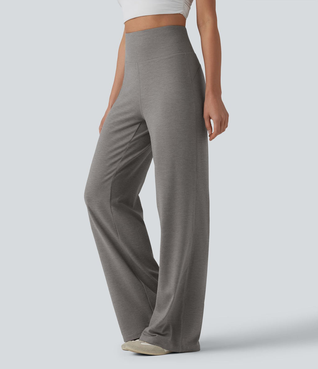 Pantalon droit taille haute ventre plat avec poche