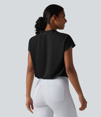 Blouse esprit bureau ample défroissage facile, col V et manches chauve-souris