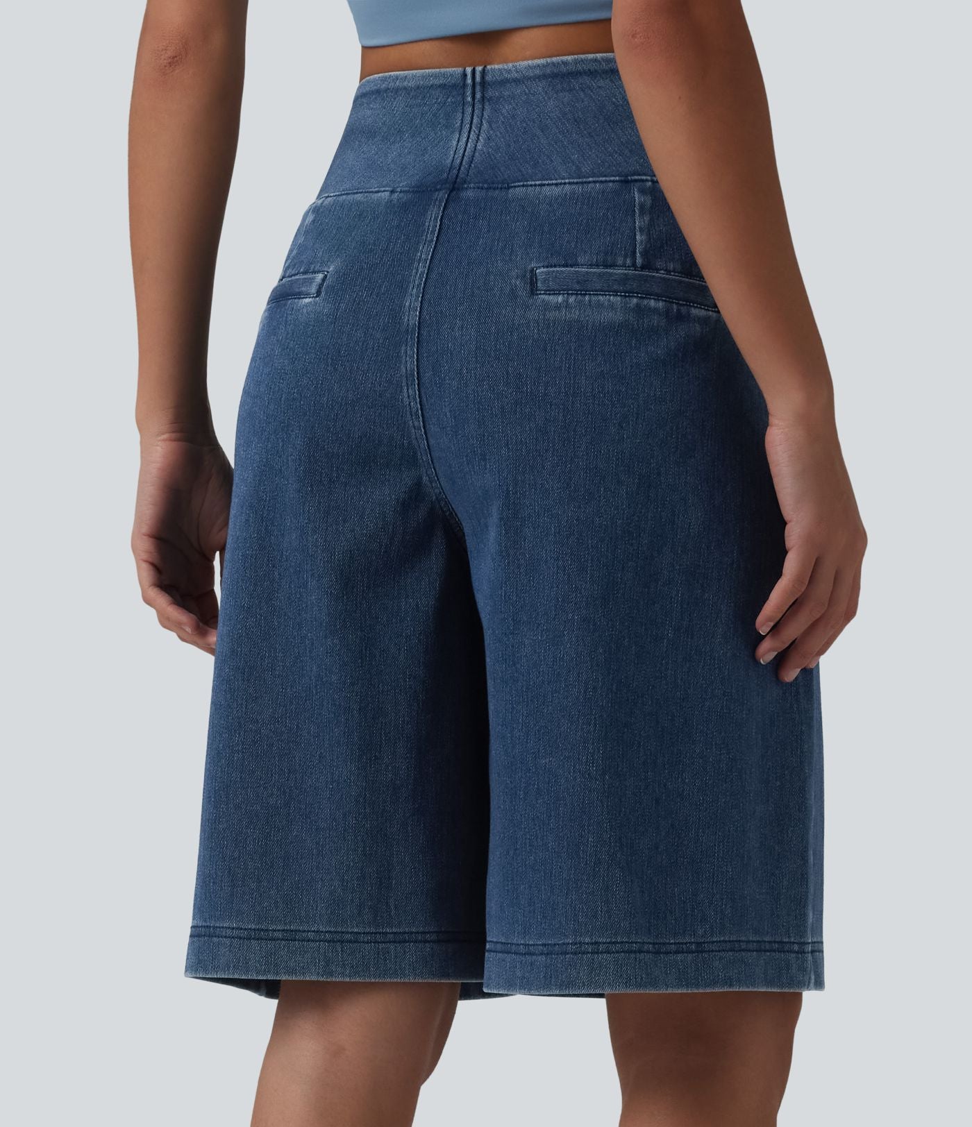 Halara Flex™ Short ample en jean décontracté taille haute 25 cm avec poches