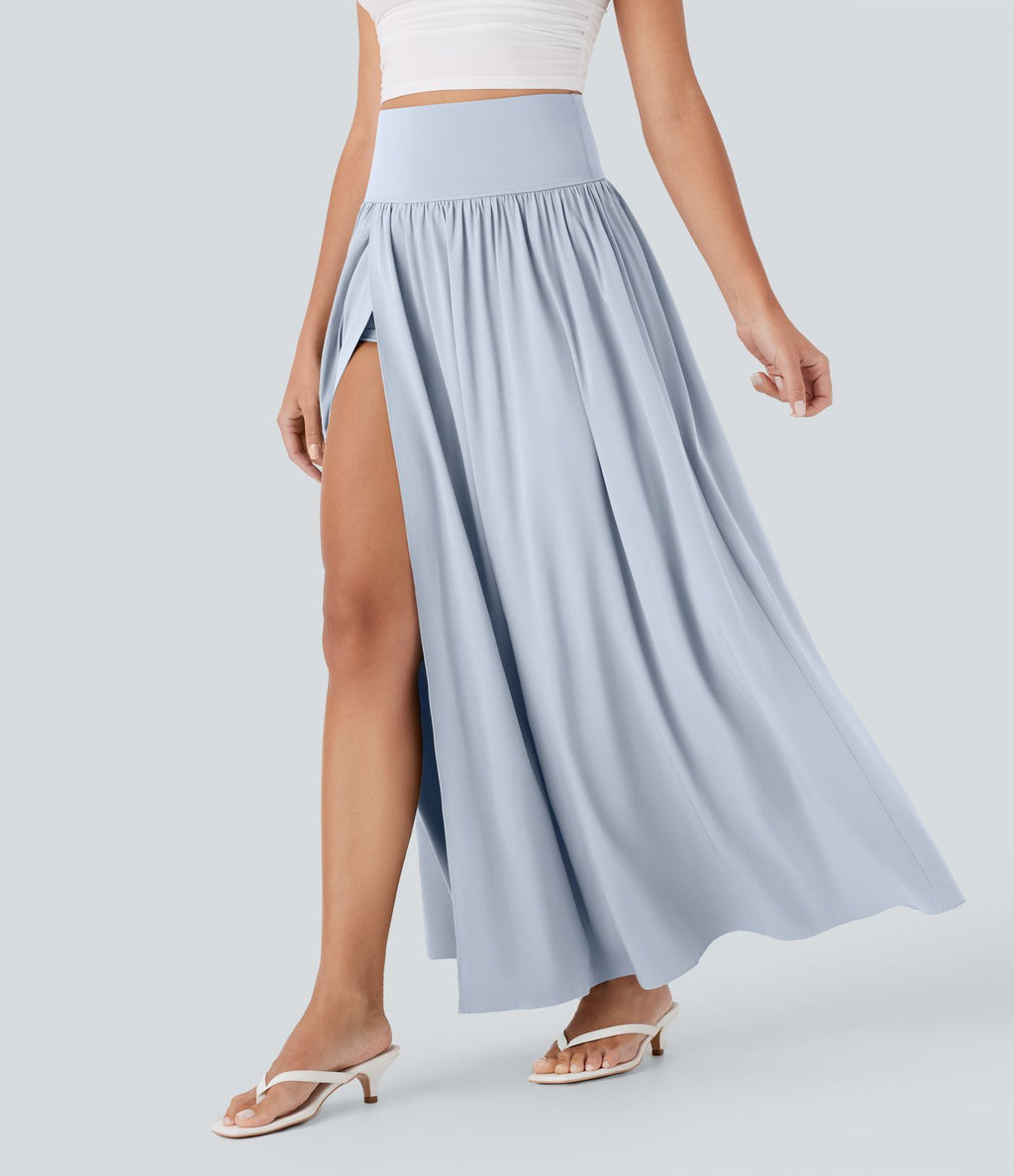 Jupe maxi fluide 2-en-1 gainante taille haute à séchage rapide Breezeful™