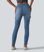 Halara Flex™ Jean skinny casual cargo taille mi-haute avec poches