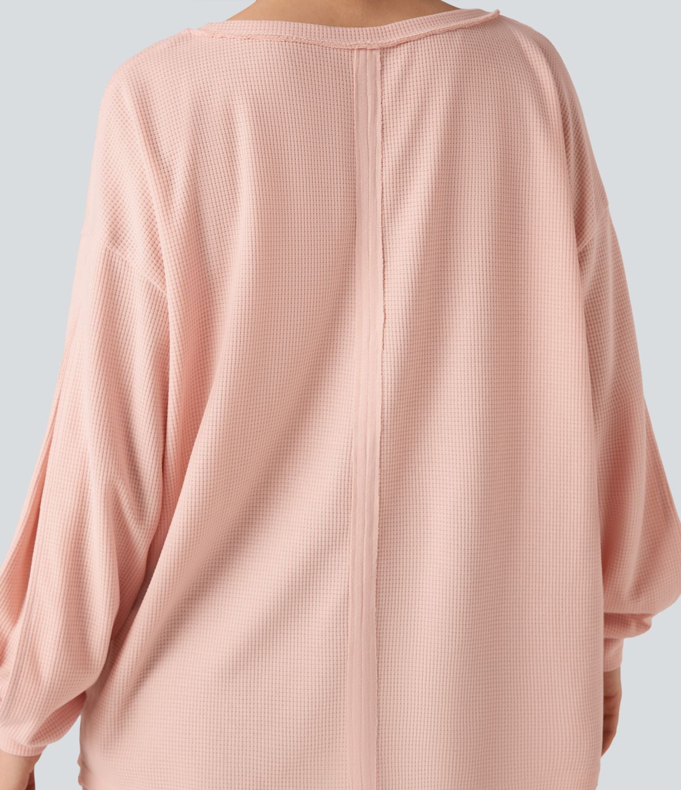 Sweat-shirt gaufré col échancré manches longues