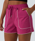 Short de sport taille haute cordon de serrage séchage rapide effet frais InstantCool 7,5 cm avec poches, protection solaire UPF40+
