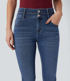 Jean ajusté Halara Flex™ taille mi-haute double ceinture avec poches