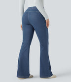 Halara Flex™ Denim Heat Legging casual évasé taille haute avec cordon de serrage et poches