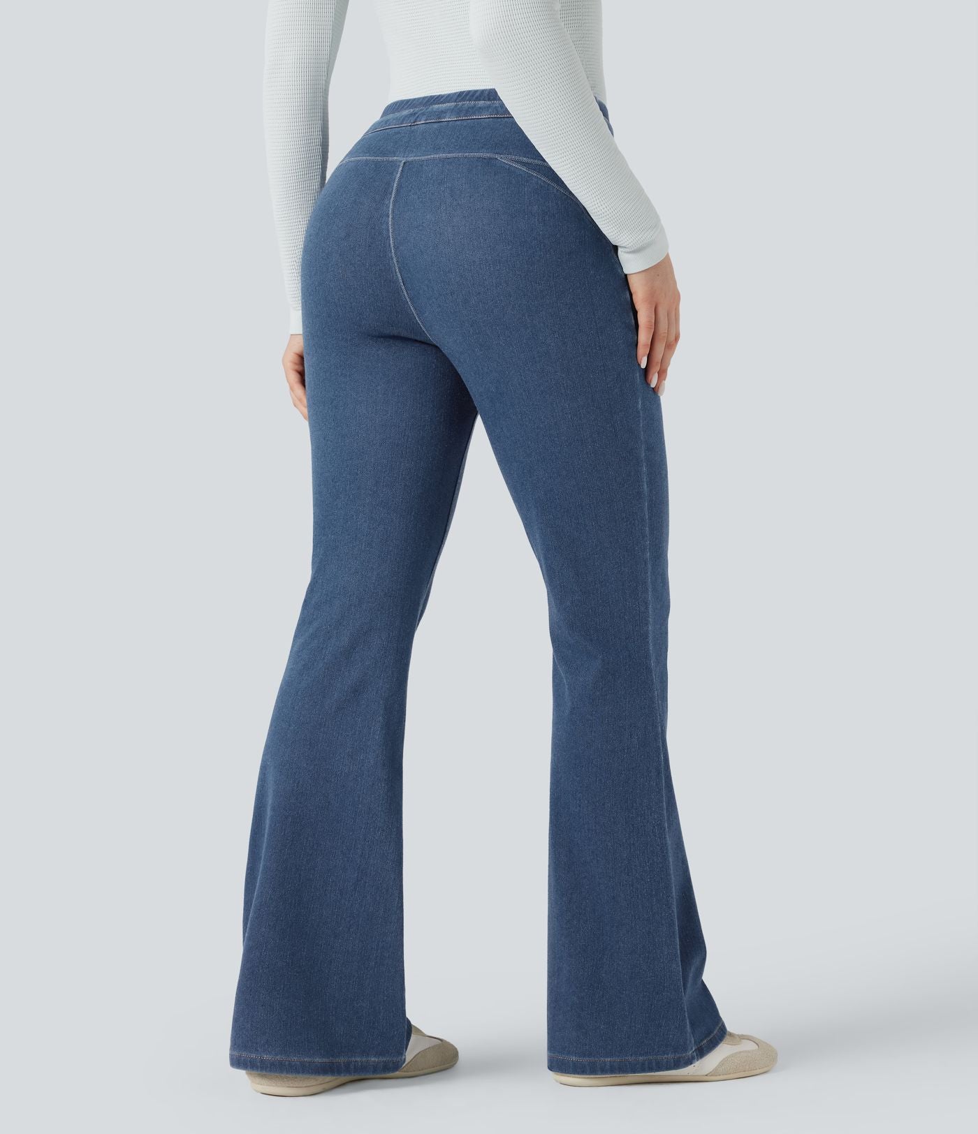 Halara Flex™ Denim Heat Legging casual évasé taille haute avec cordon de serrage et poches