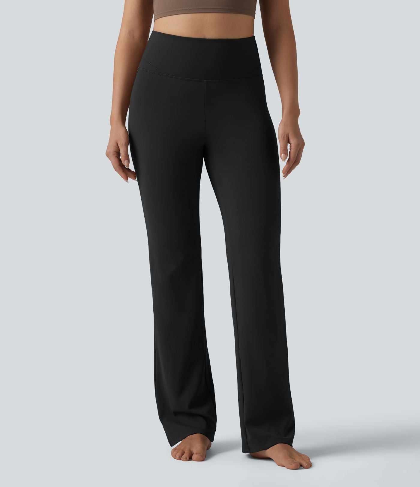 Pantalon de yoga gainant taille haute coupe droite