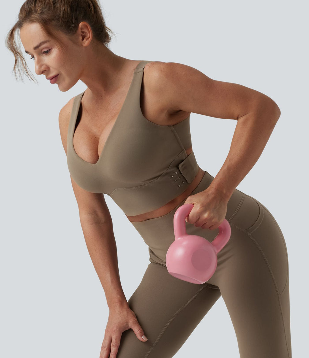 Brassière de sport d'entraînement Halara UltraSculpt™ maintien moyen col V push-up - Bonnets E-G