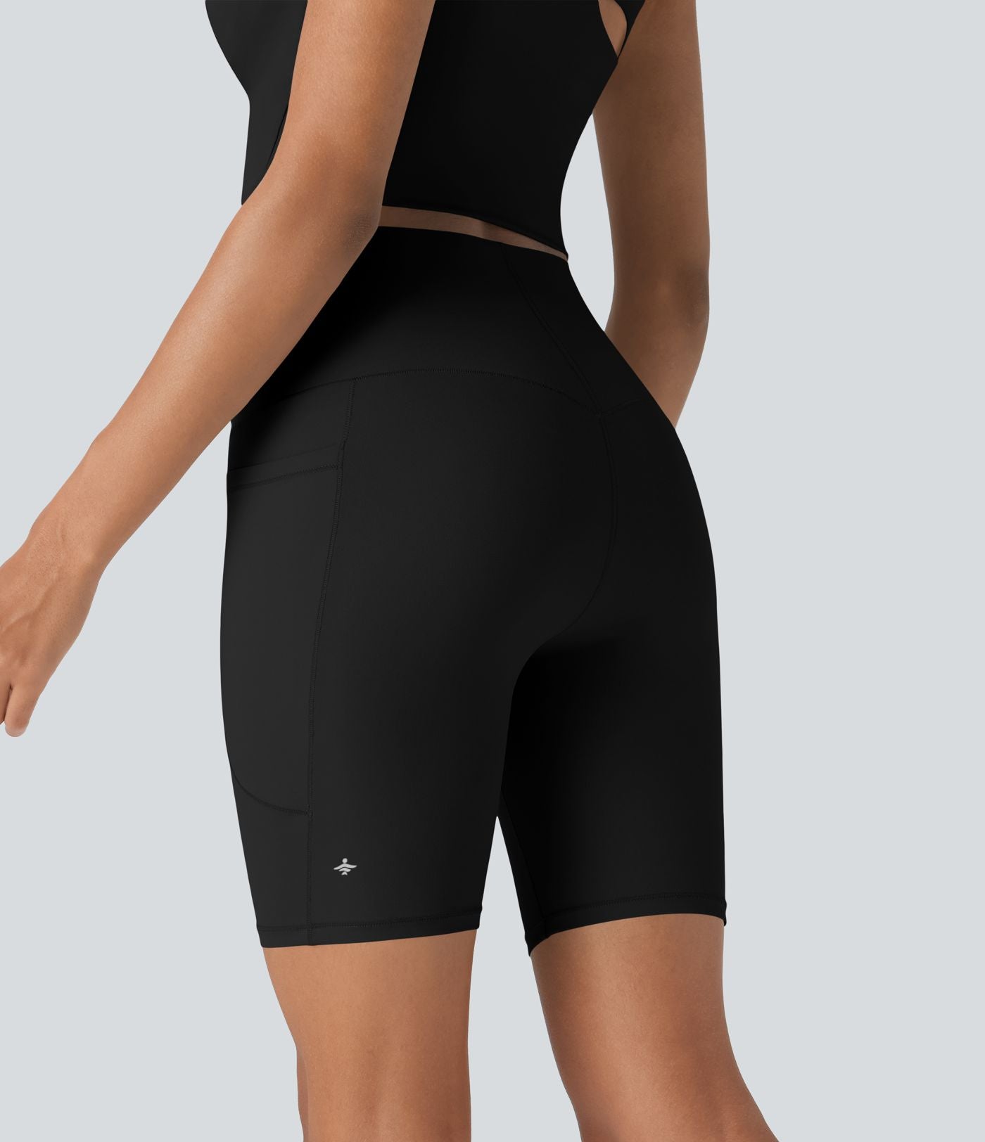 Short cycliste 7,5 cm d'entraînement gainant galbant taille haute avec effet scrunch et poches Halara UltraSculpt™