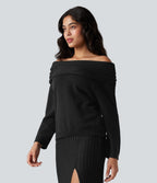 Pull épaules dénudées manches longues