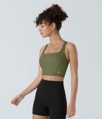 Débardeur yoga court SoftlyZero™ Airy col carré dos nu bretelles croisées effet frais InstantCool, bonnets A-C, protection solaire UPF50+