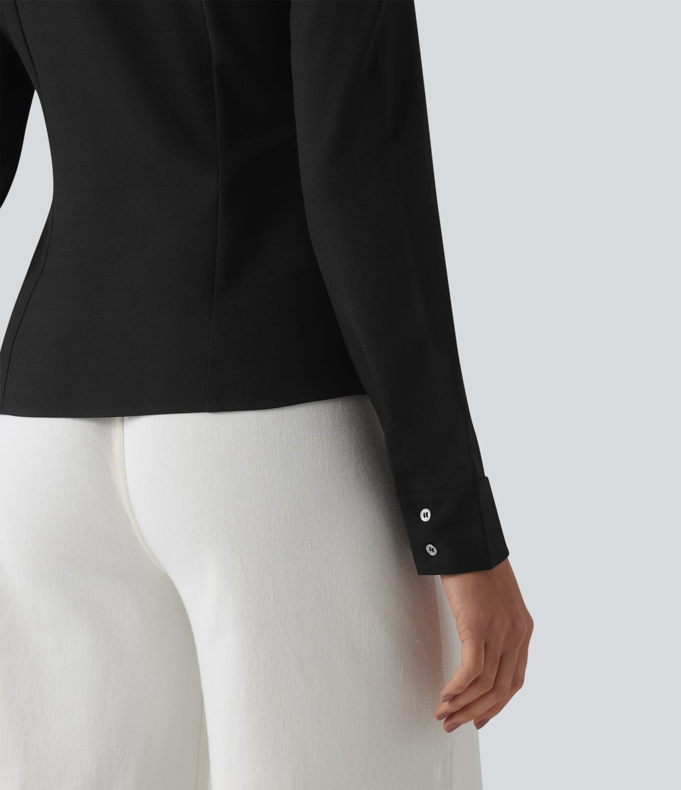 Chemise tailleur à col et manches longues avec braguette boutonnée