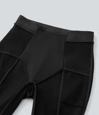 Legging décontracté en suédine taille haute, gainant, avec poches latérales