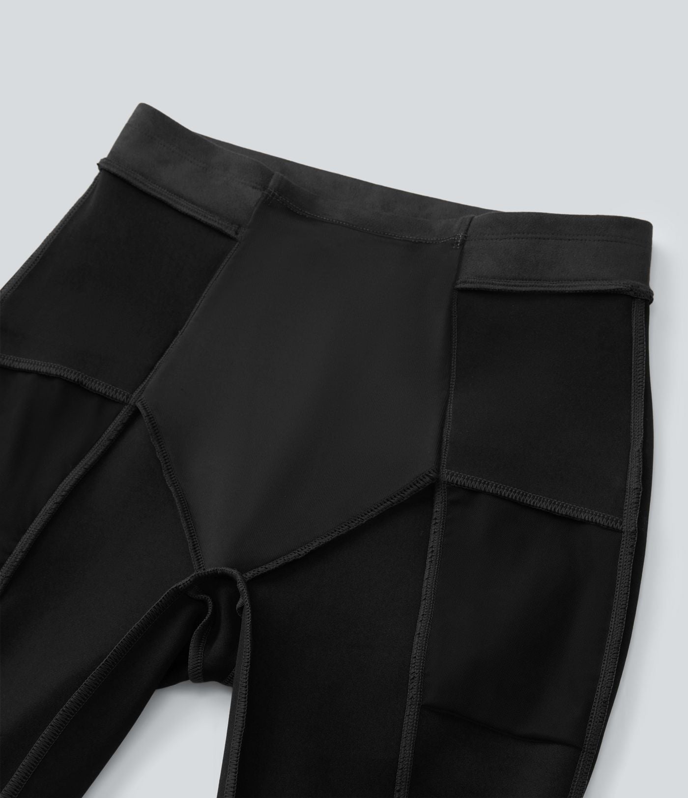 Legging décontracté en suédine taille haute, gainant, avec poches latérales