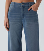 Jean décontracté Halara Flex™ taille mi-haute coupe évasée avec poches