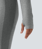 Veste de yoga chaude OneForm Seamless Flow col montant zippée à manches longues avec passage de pouce