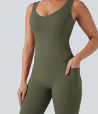 Combinaison de sport Halara UltraSculpt™ col V gainante push-up à poches
