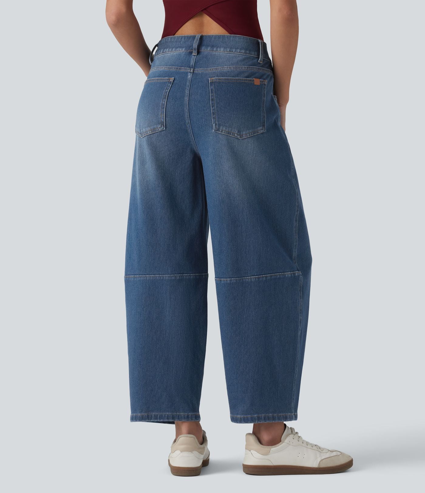 Jean Barrel 7/8 taille basse Halara Flex™ avec poches zippées