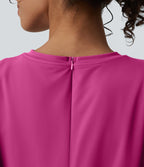 Combishort décontracté col rond sans manches effet frais InstantCool avec nœud frontal et poches, accès facile Easy Peasy, protection solaire UPF50+