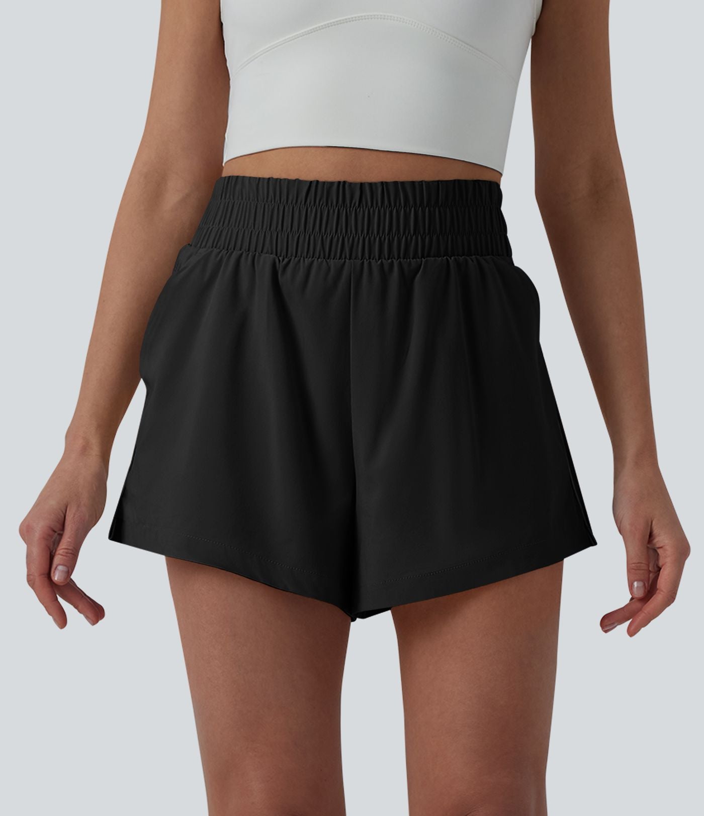Short sport 2-en-1 taille haute réfléchissant à séchage rapide Breezeful™ avec poches