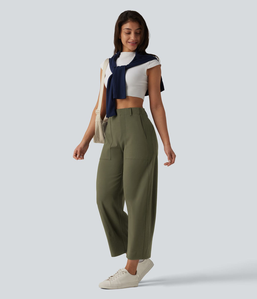 Pantalon barrel DayStretch taille haute avec poches