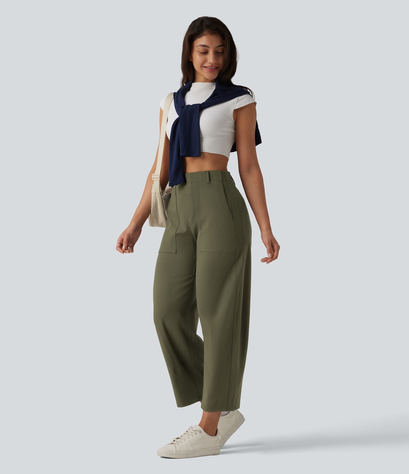 Pantalon barrel DayStretch taille haute avec poches