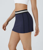 Jupe de tennis SoftlyZero™ Airy micro mini 2-en-1 à taille haute et color block ajustée au corps à effet frais InstantCool