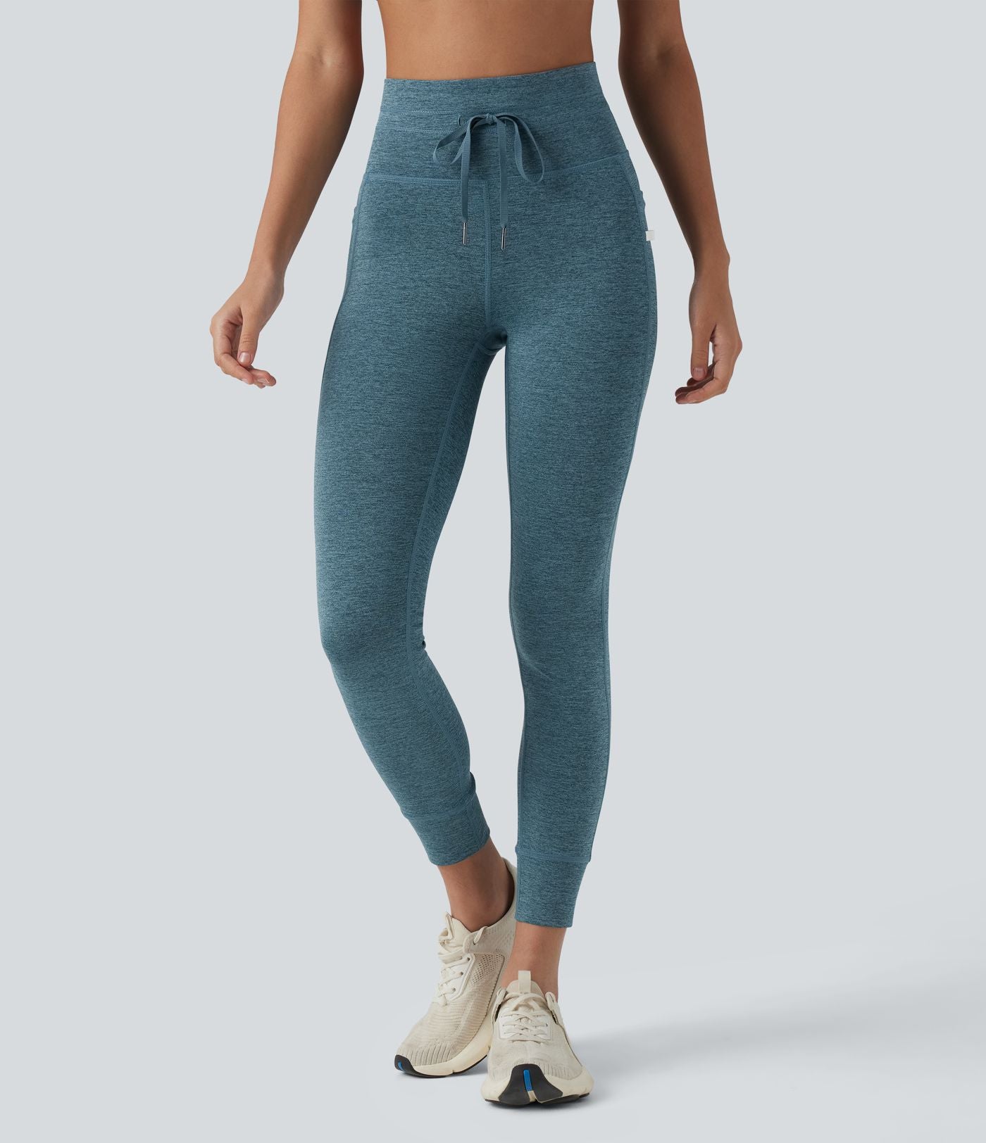 Legging 7/8 de yoga chiné taille haute séchage rapide avec cordon de serrage Halara UltraSculpt™ et poches