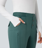 Pantalon de randonnée bootcut déperlant résistant à l'abrasion taille basse avec poches