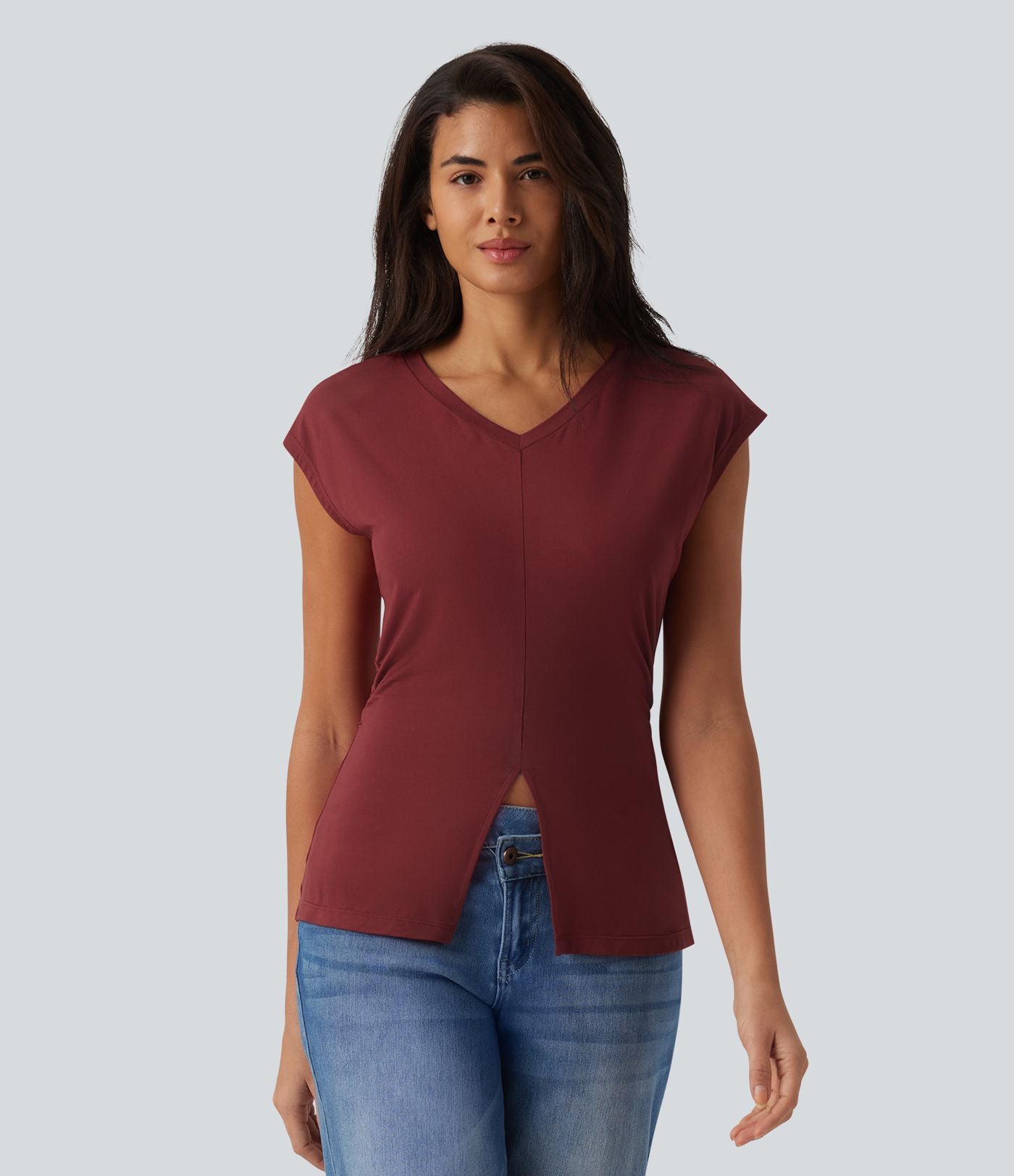 T-shirt casual sans manches col V