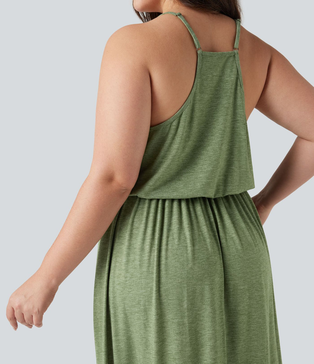 Robe longue fluide grande taille avec poches