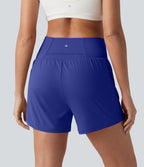 Short de yoga SoftlyZero™ Airy croisé taille haute 2-en-1 effet frais InstantCool 12,5 cm avec poches